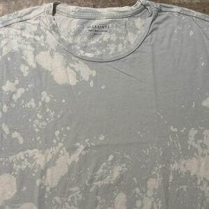 All Saints Shirt Mens Small Blue Tie Dye Short Sleeve Crew Tee Zing Blank